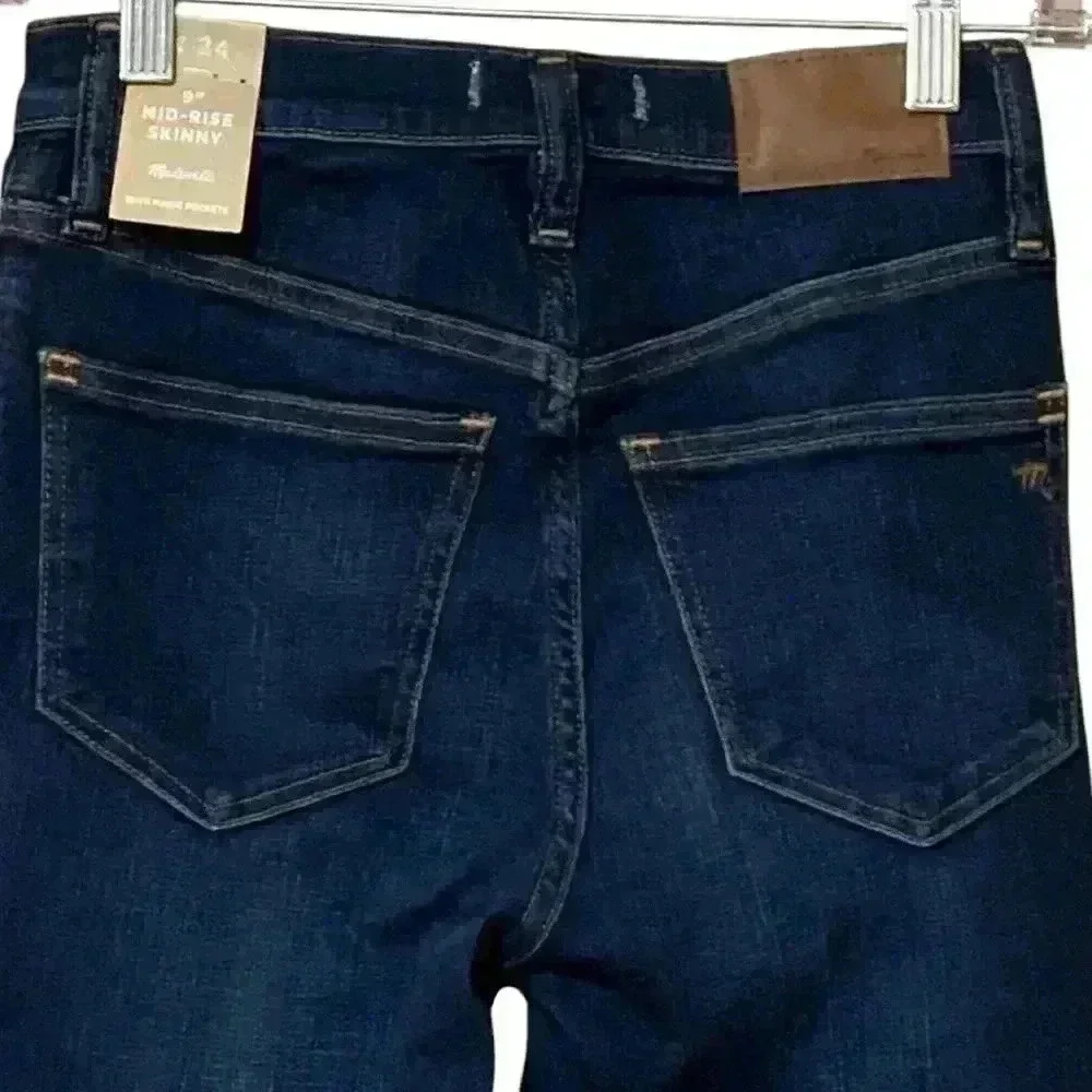 Madewell Dark Skinny Jeans W24 NWT Magic Pockets Clean Girl Classic Casual Denim